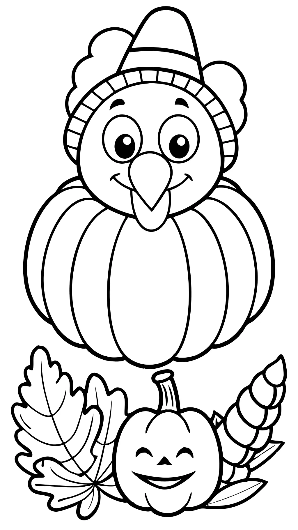 coloriages pour les enfants d’âge préscolaire Thanksgiving